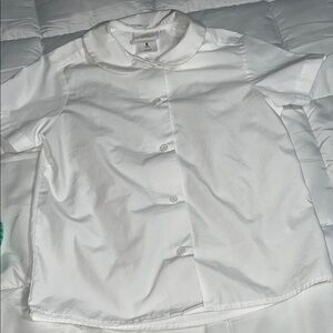 Dennis girls’ size 6 short-sleeved white button-down shirt